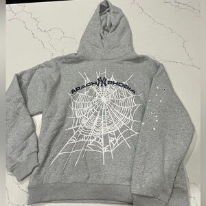 Gray Arach NY phobia Sp5der hoodie